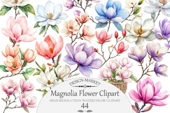 Download Watercolor Magnolia Flower Clipart - Flower clipart Collection