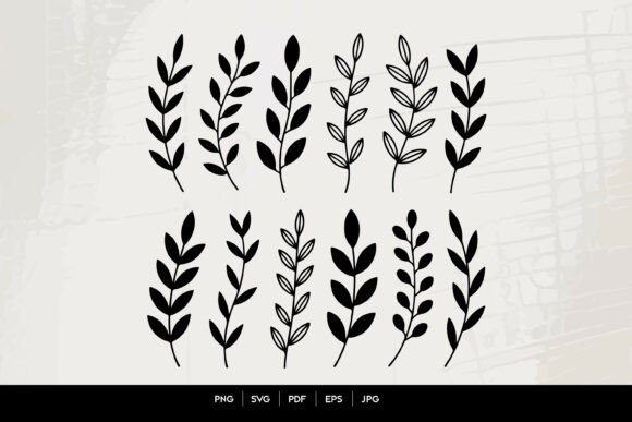 Download Minimal Leaf Branch SVG Set - Leaf Collection