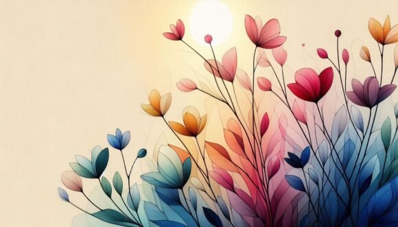 Download Colorful Petals Reaching Up in Oil Paint - Colorful petals Collection