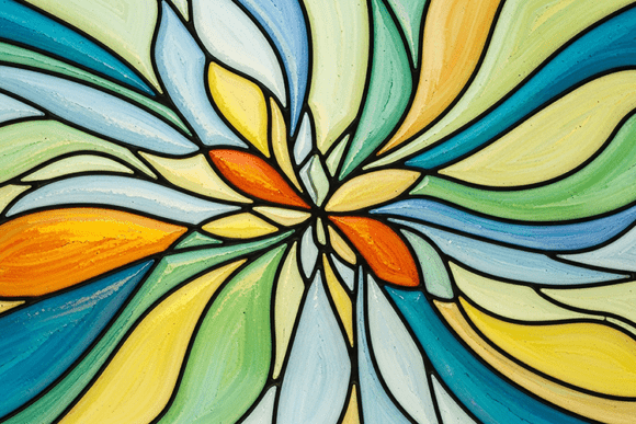 Download Stained Glass Colorful Petals - Colorful petals Collection