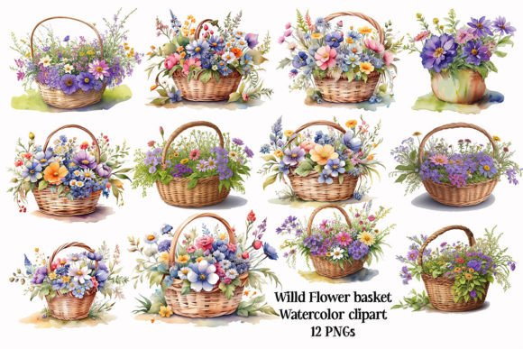 Download Watercolor Wildflower Clipart PNG - Flower clipart Collection
